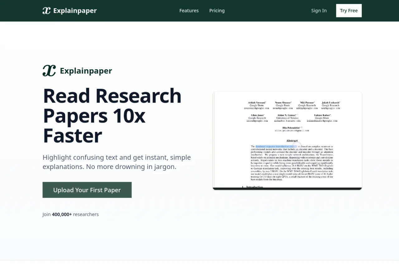 Explainpaper screenshot