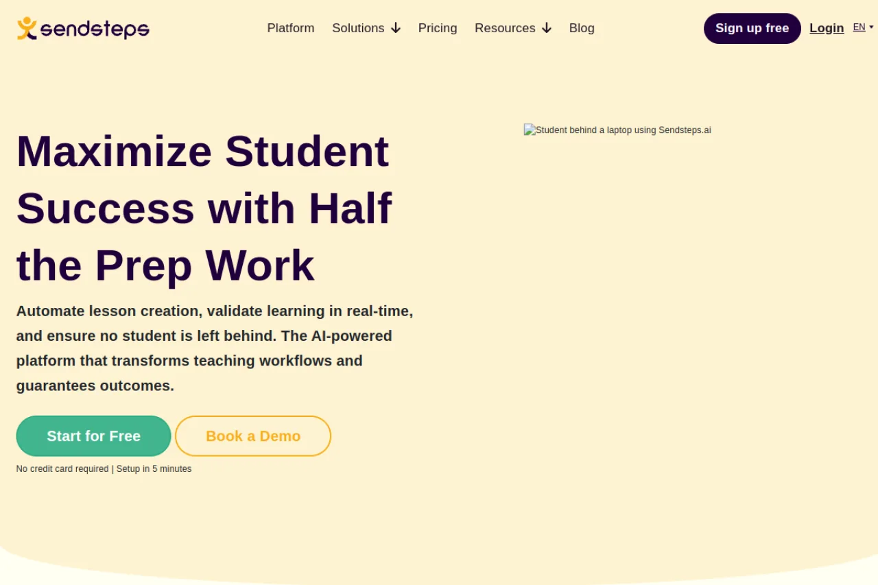 Sendsteps AI screenshot