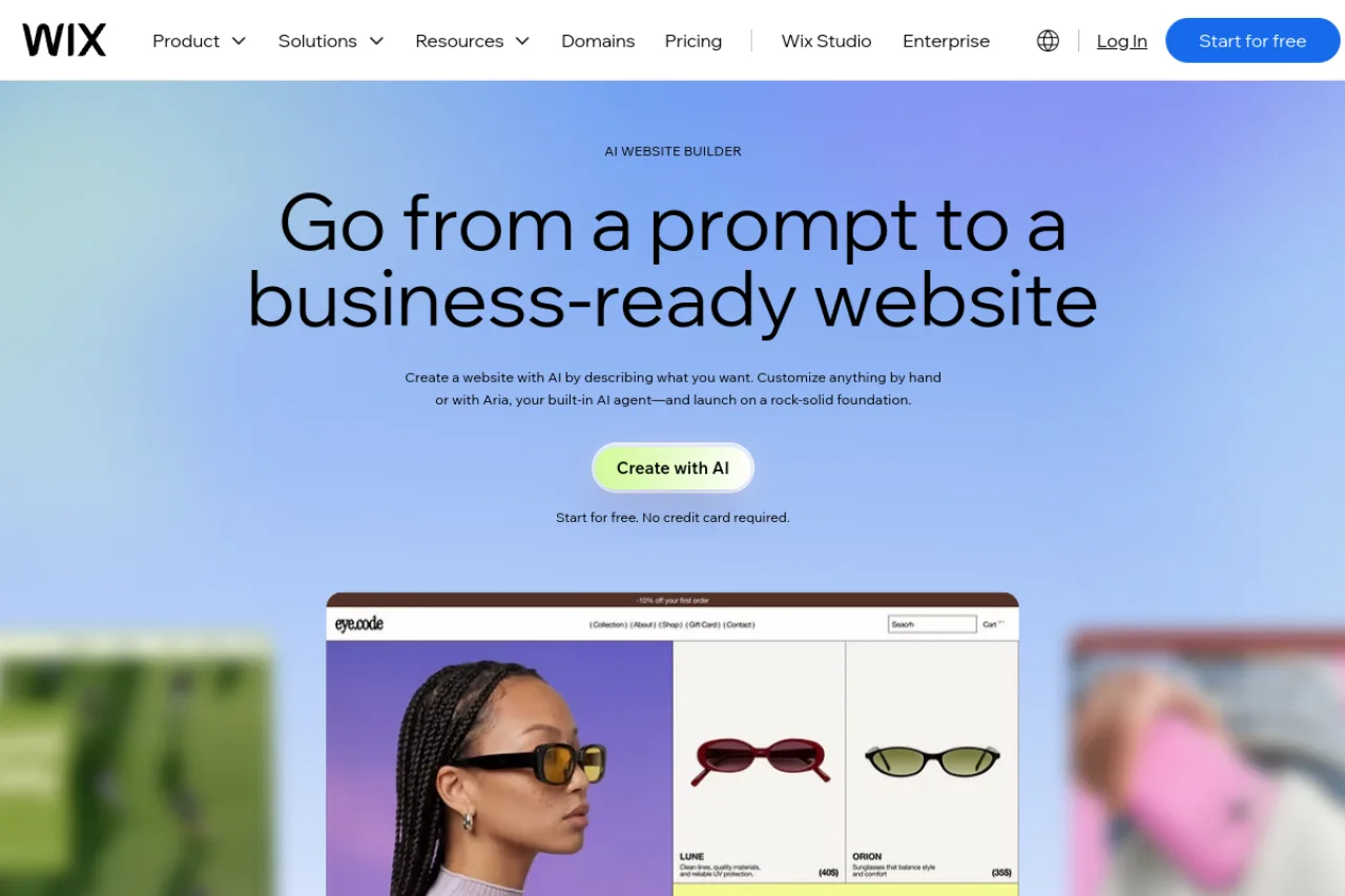 Wix AI screenshot