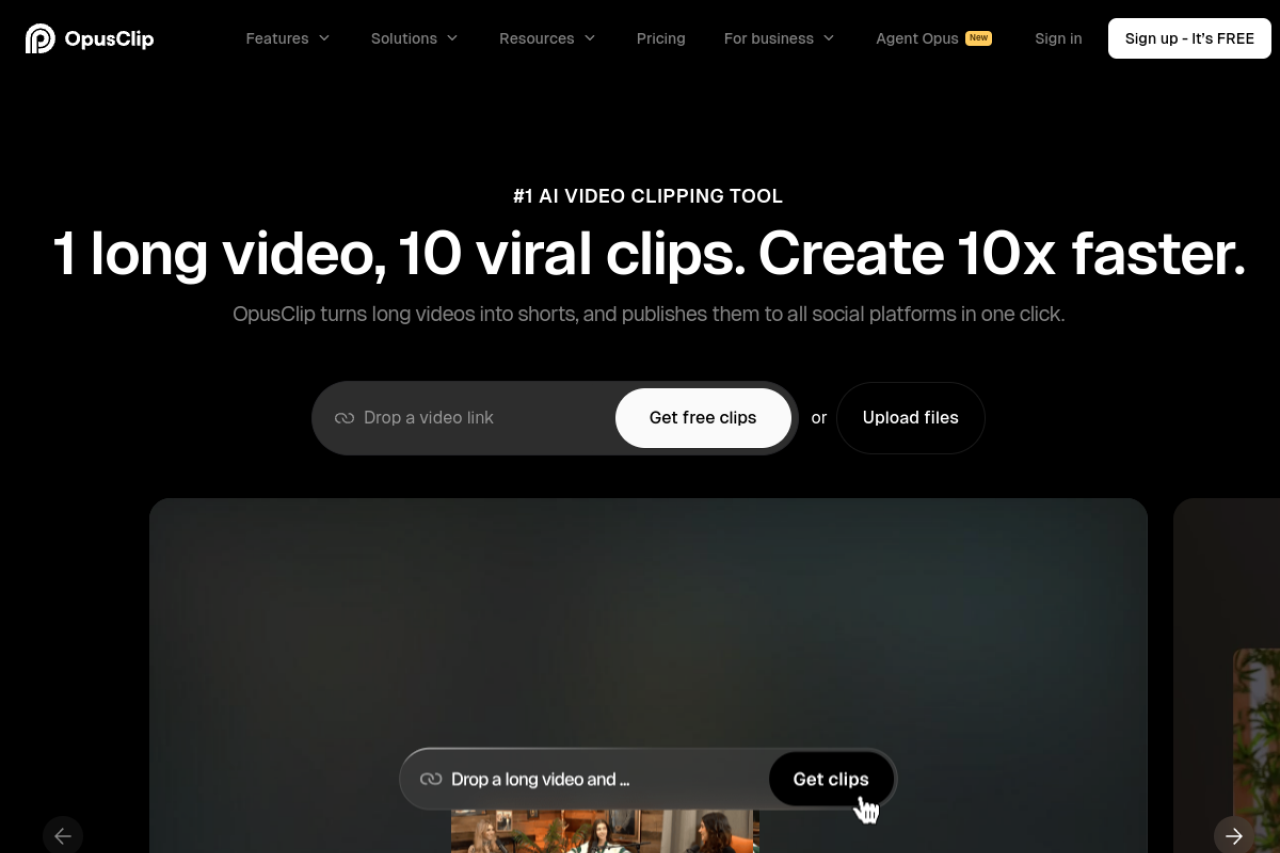 Opus Clip screenshot