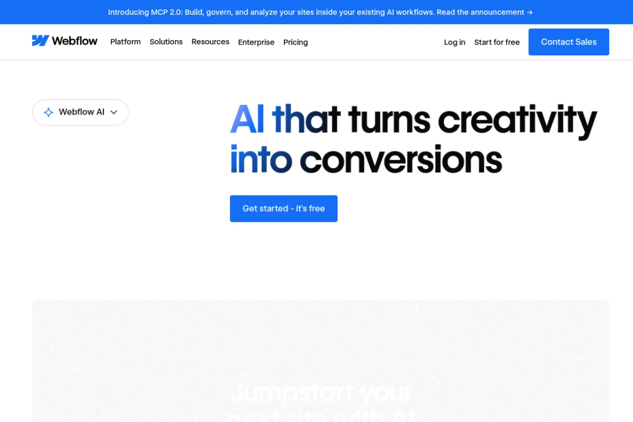 Webflow AI screenshot