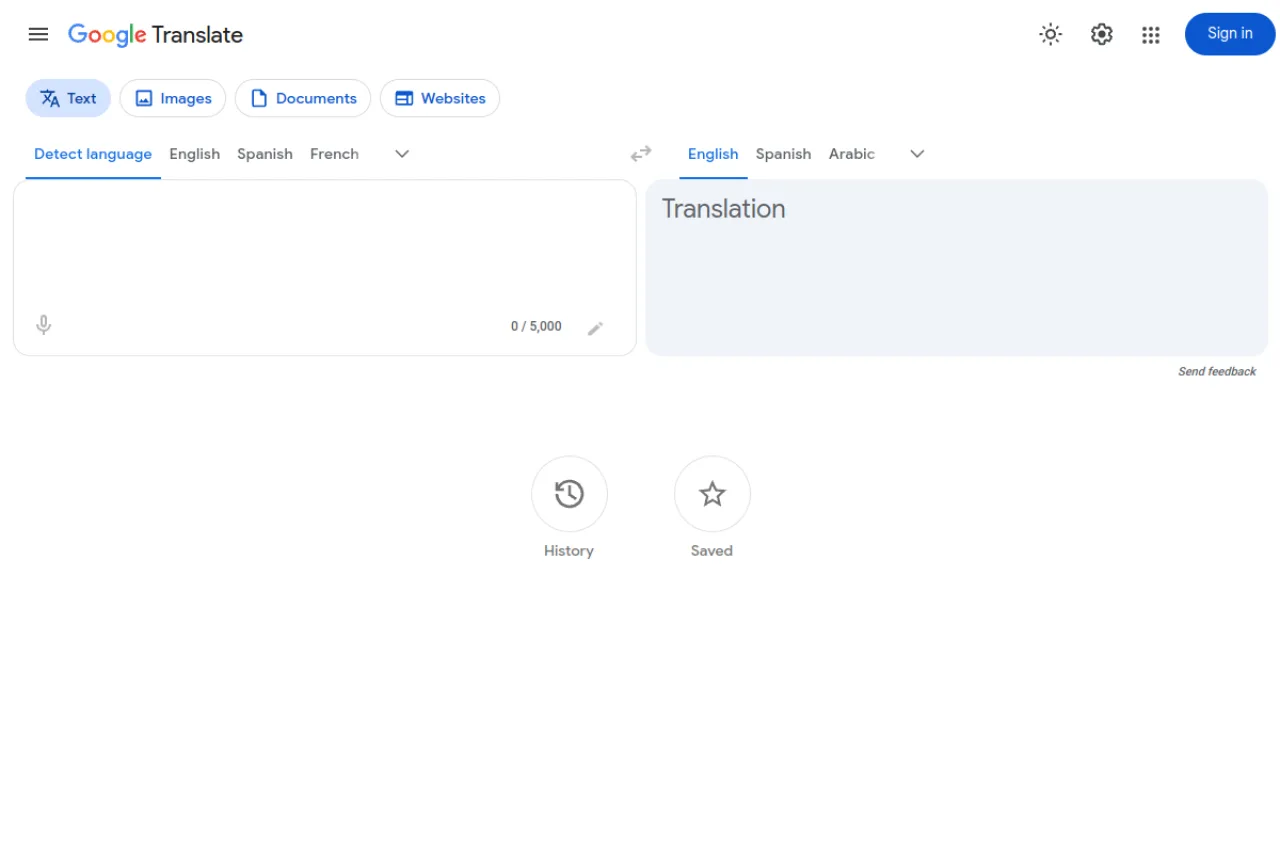 Google Translate screenshot