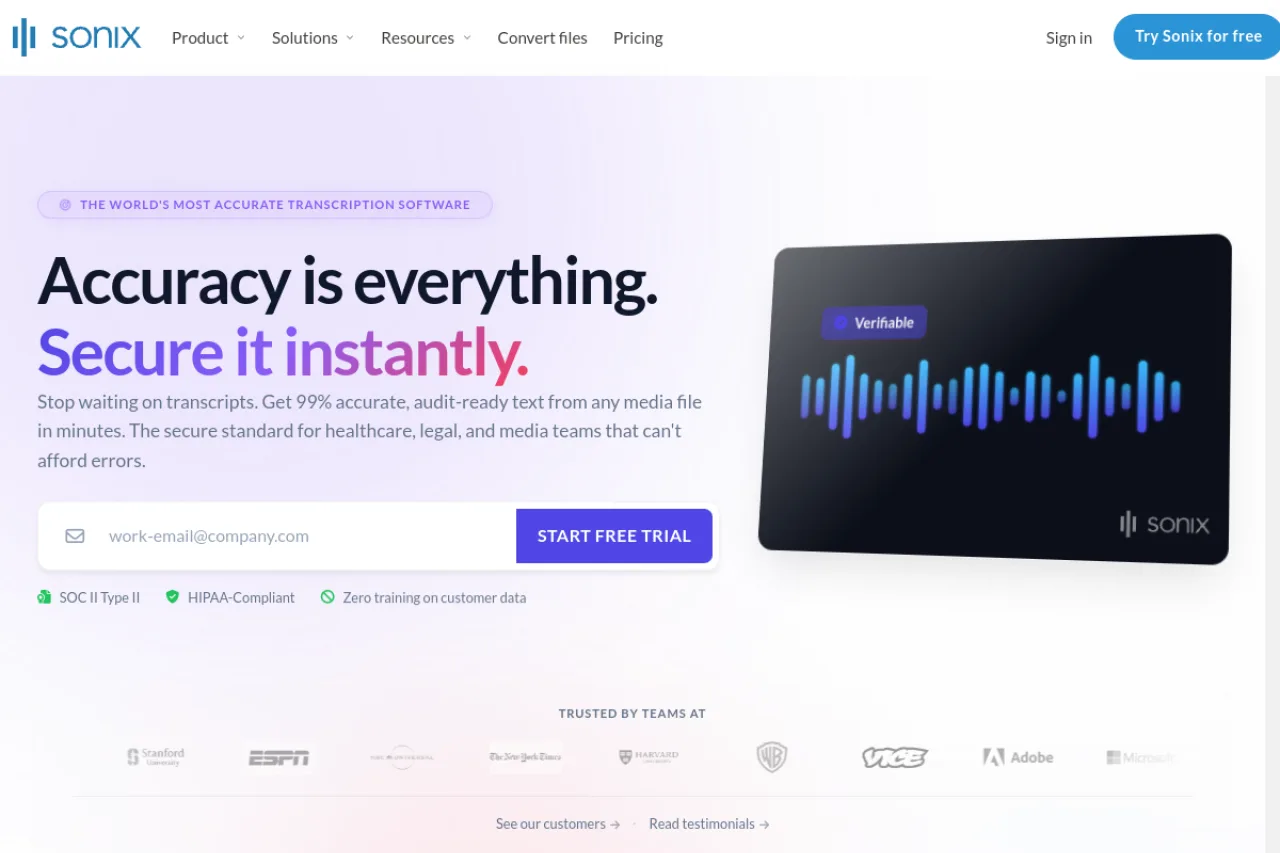 Sonix screenshot
