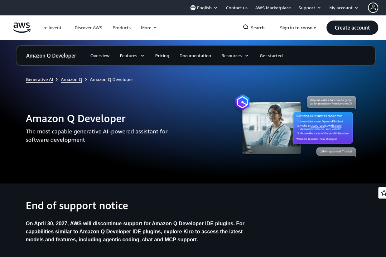 Amazon Q Developer screenshot