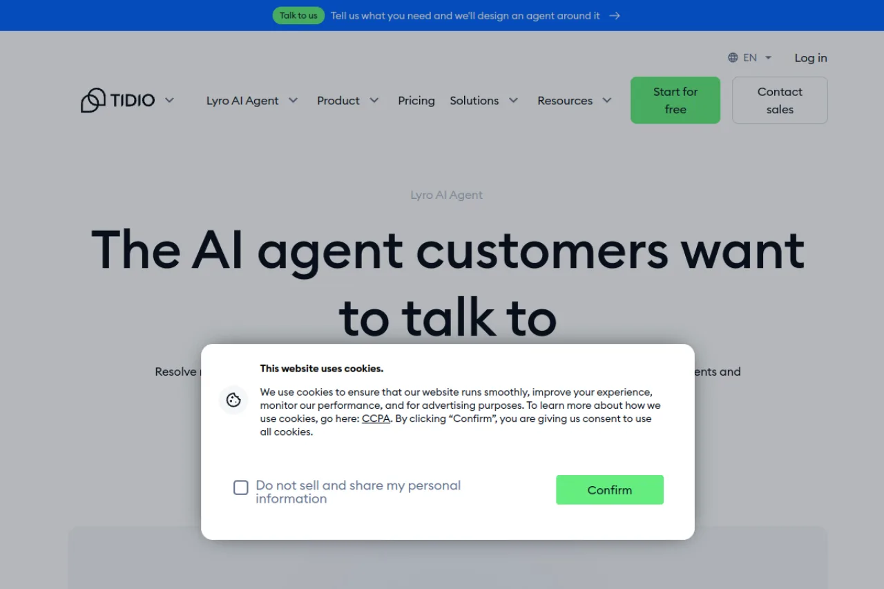 Tidio AI screenshot