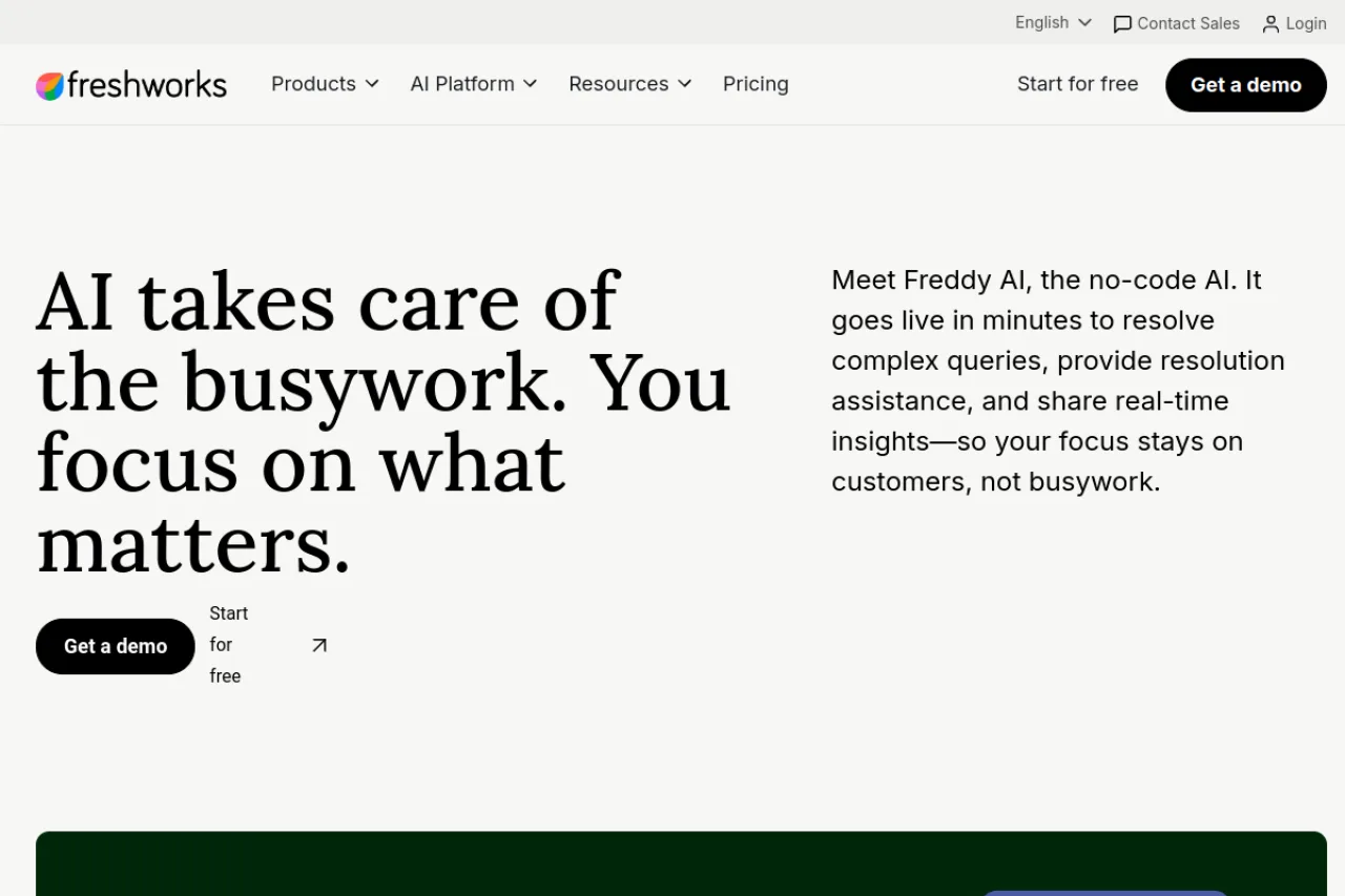 Freshdesk Freddy AI screenshot