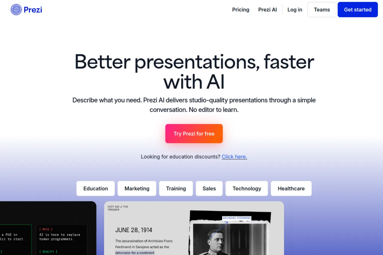 Prezi AI screenshot