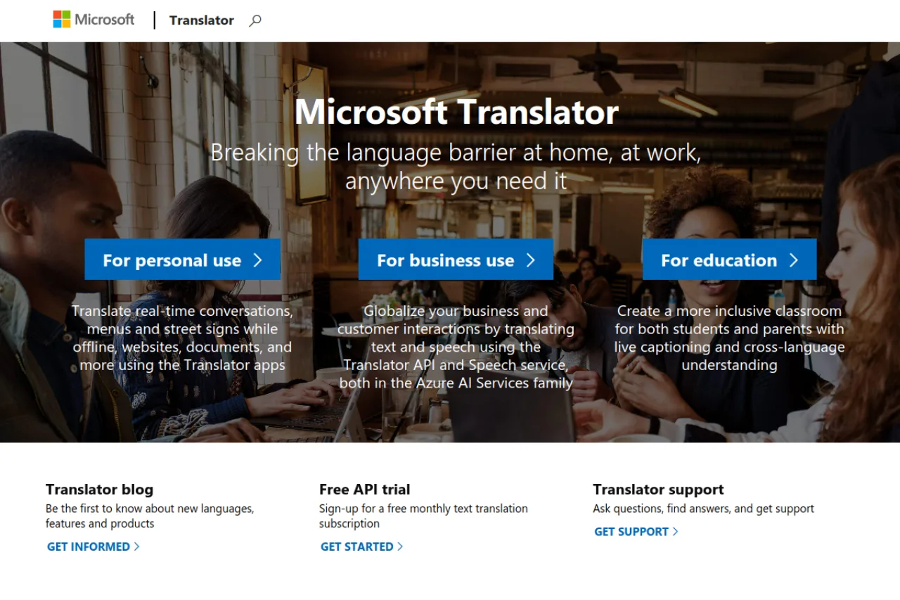 Microsoft Translator screenshot